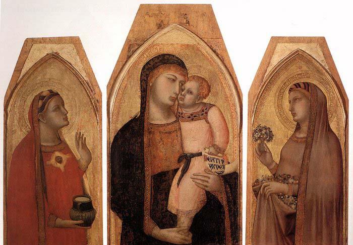 Ambrogio Lorenzetti Madonna and Child with Mary Magdalene and St Dorothea oil painting picture